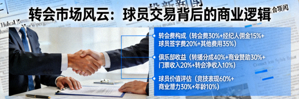 深度专题配图：转会市场风云，展示球员交易背后的商业逻辑